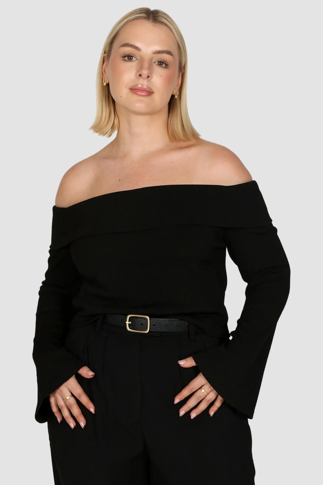 LOWEN OFF SHOULDER TOP BLACK sold by FAYT The Label product image thumbnail 2