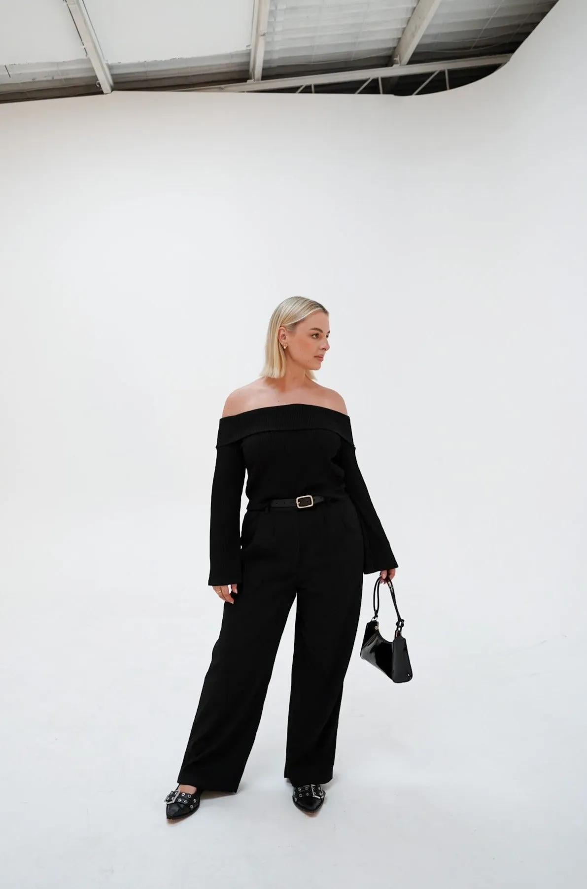 LOWEN OFF SHOULDER TOP BLACK sold by FAYT The Label product image thumbnail 4