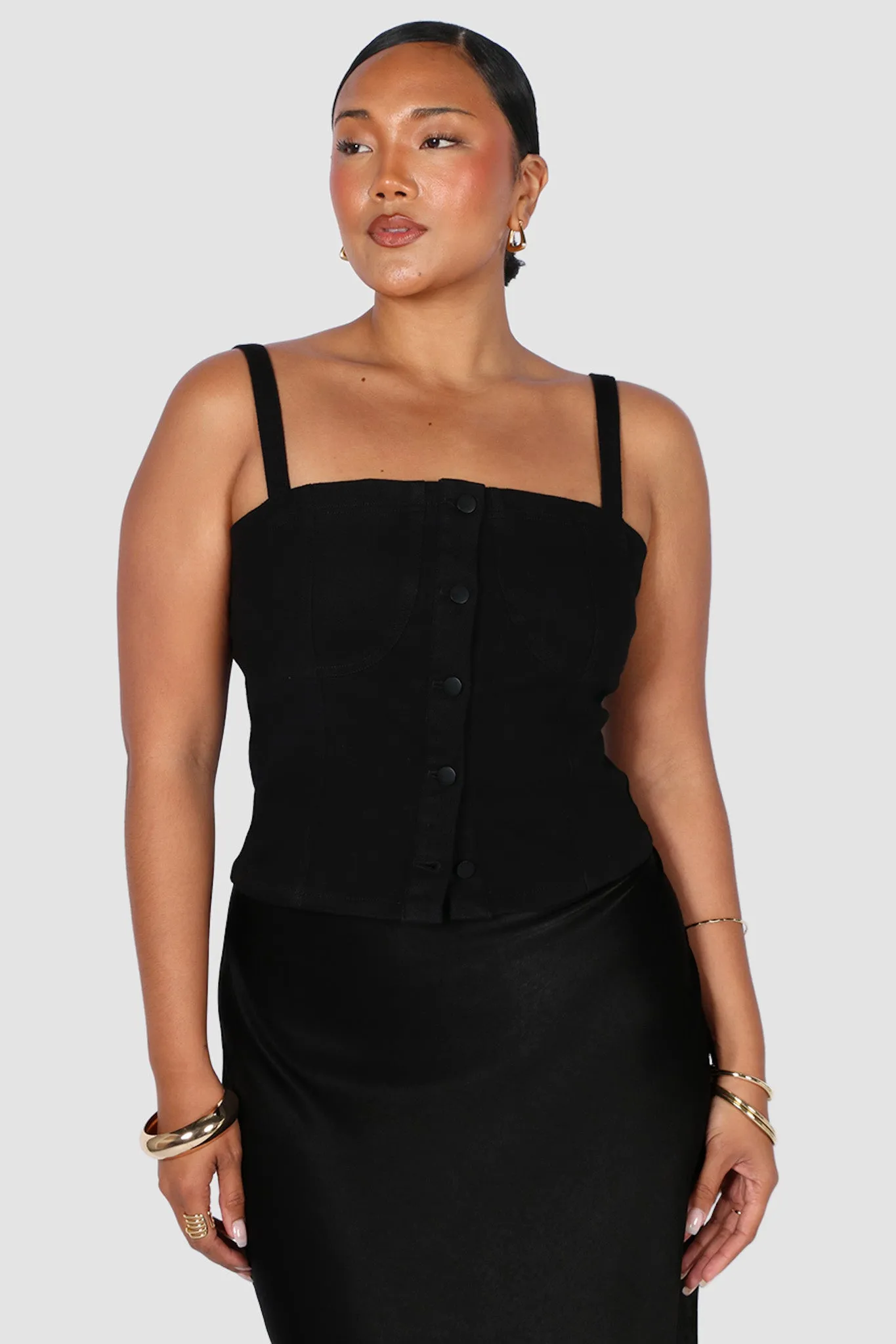 SIREN DENIM TOP BLACK sold by FAYT The Label product image thumbnail 4