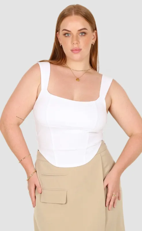 LEYNA TOP WHITE sold by FAYT The Label