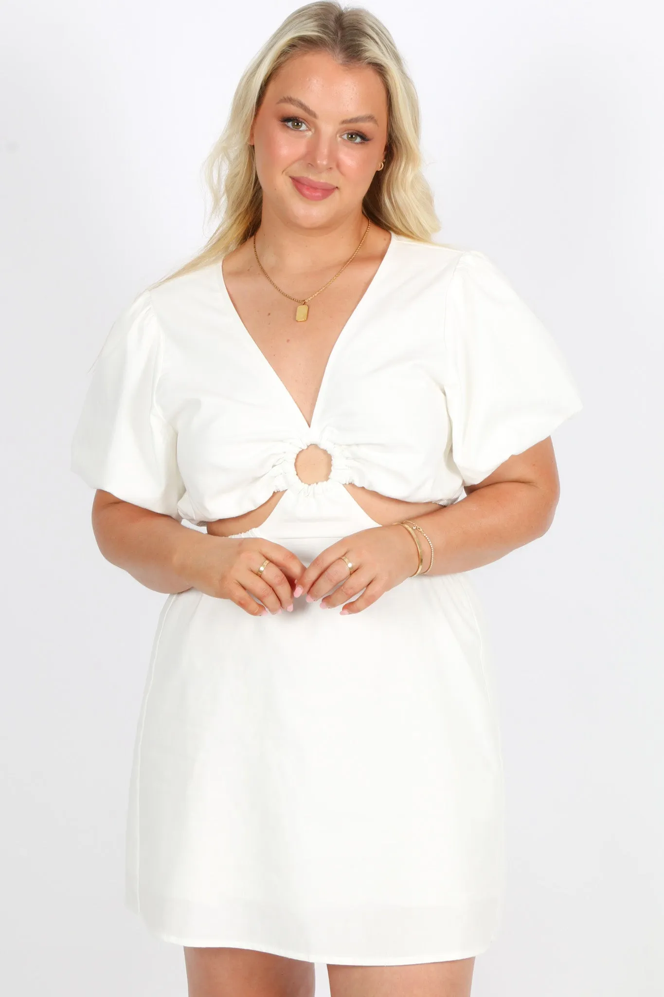 LEORA LINEN DRESS WHITE sold by FAYT The Label