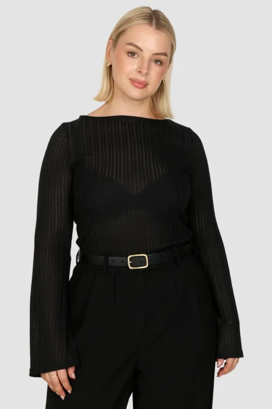 MARZA TOP BLACK sold by FAYT The Label