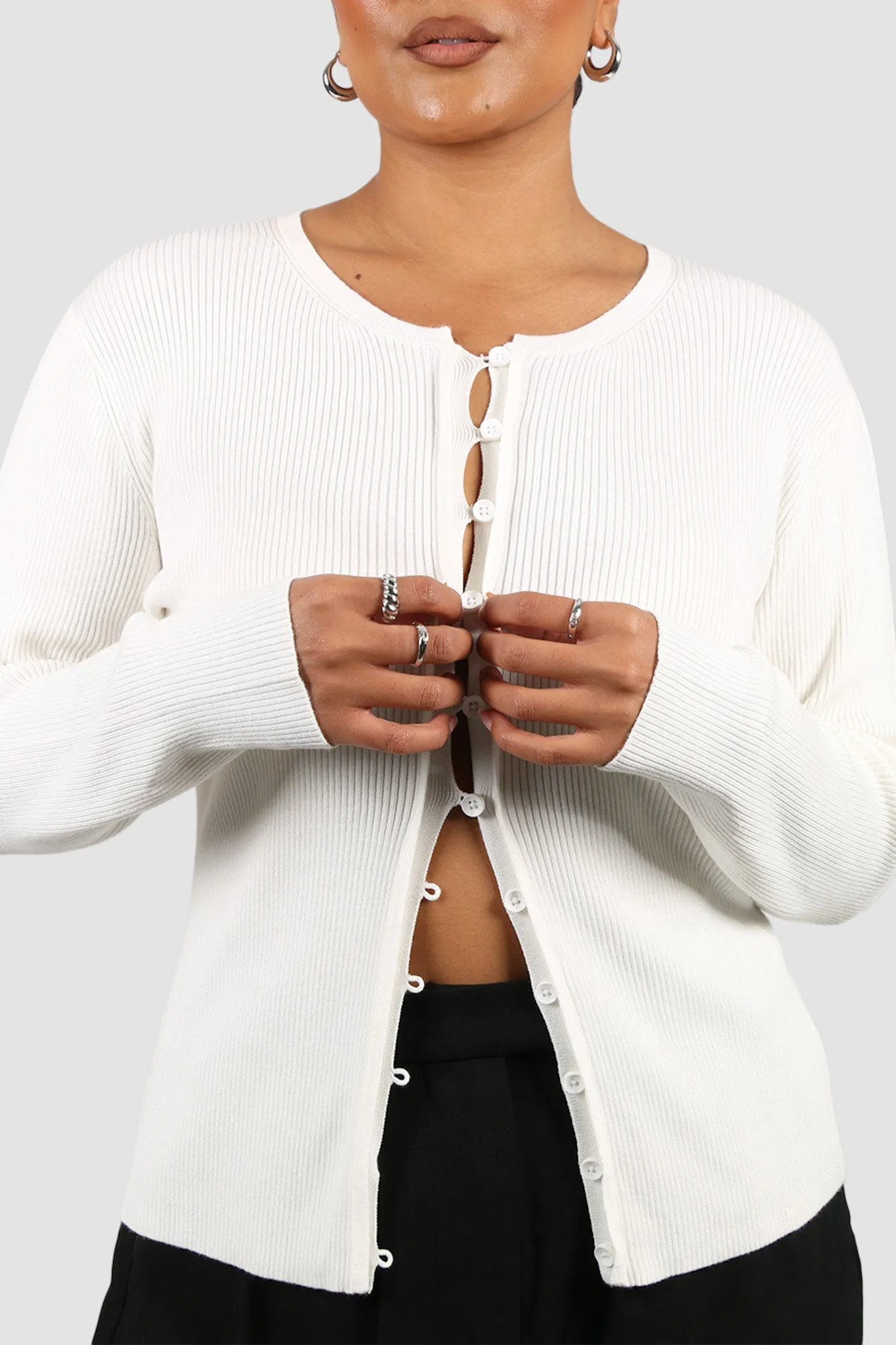WREN RIB KNIT TOP WHITE sold by FAYT The Label product image thumbnail 2