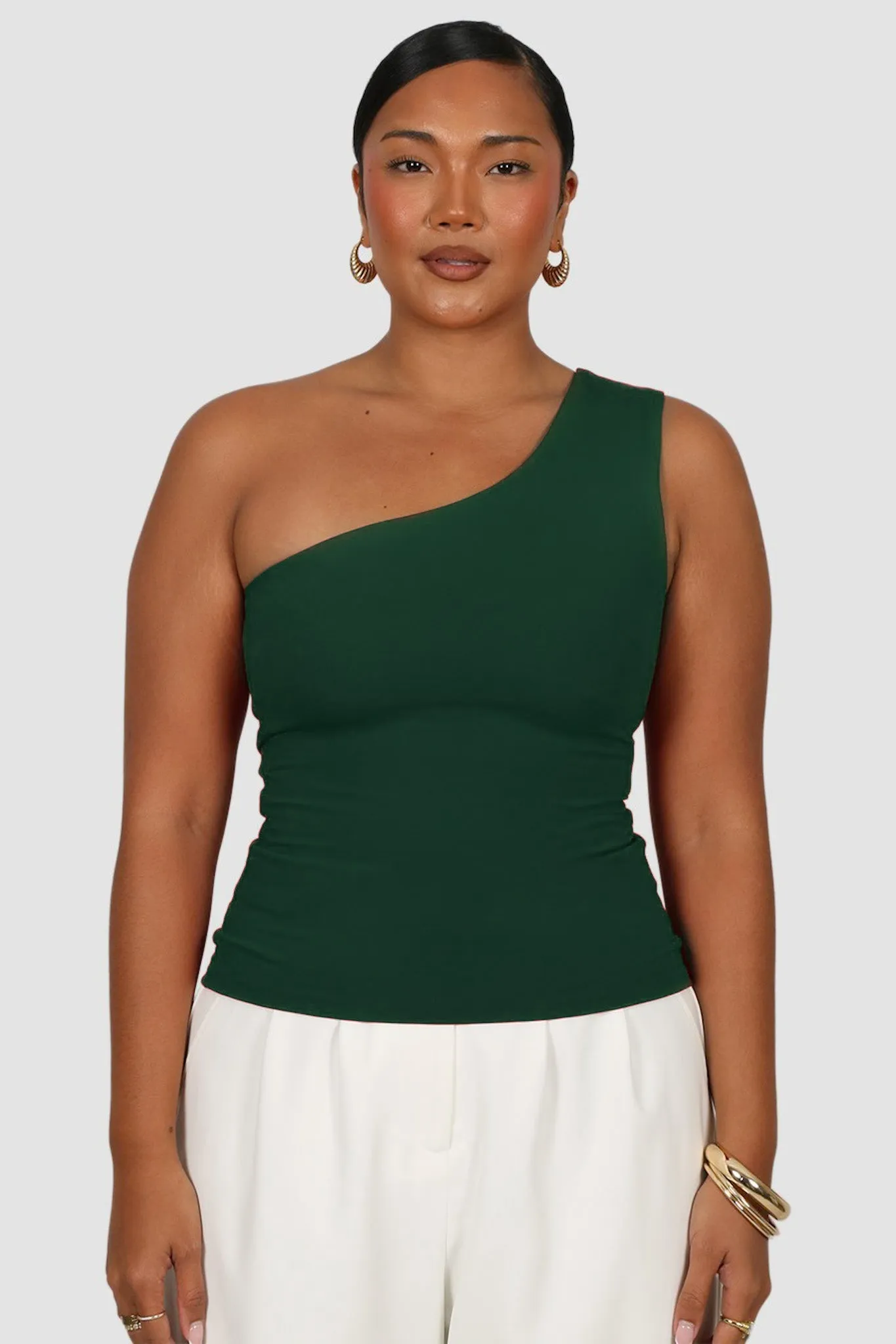 SULLIVAN ONE SHOULDER TOP DEEP GREEN sold by FAYT The Label product image thumbnail 2