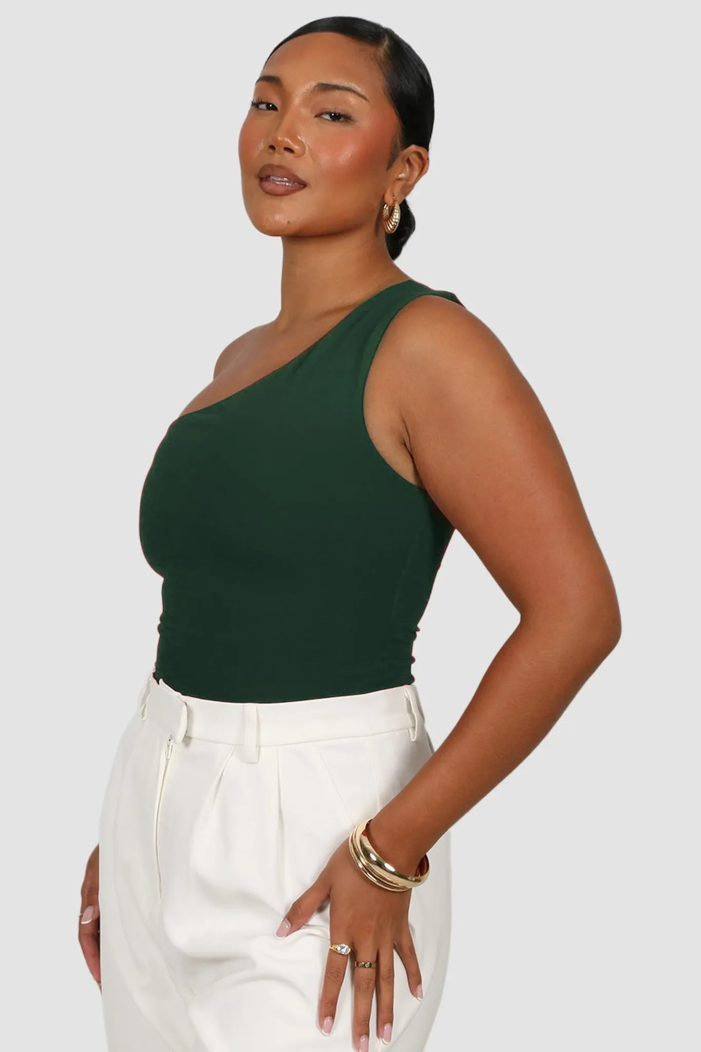 SULLIVAN ONE SHOULDER TOP DEEP GREEN sold by FAYT The Label product image thumbnail 3