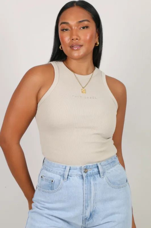 FAYT RIBBED TANK STONE sold by FAYT The Label