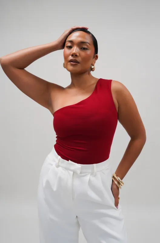 SULLIVAN ONE SHOULDER TOP CHERRY sold by FAYT The Label