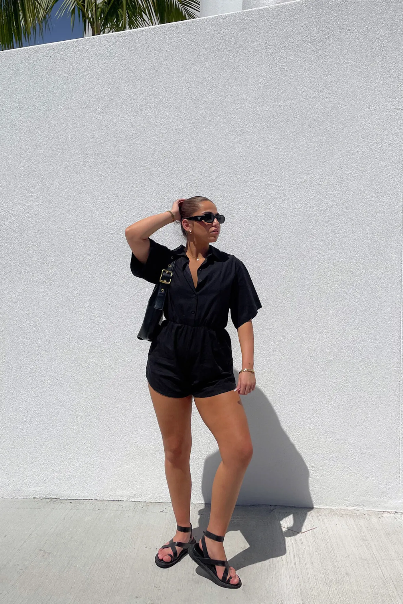 ZEPHYR LINEN BLEND PLAYSUIT BLACK sold by FAYT The Label product image thumbnail 3