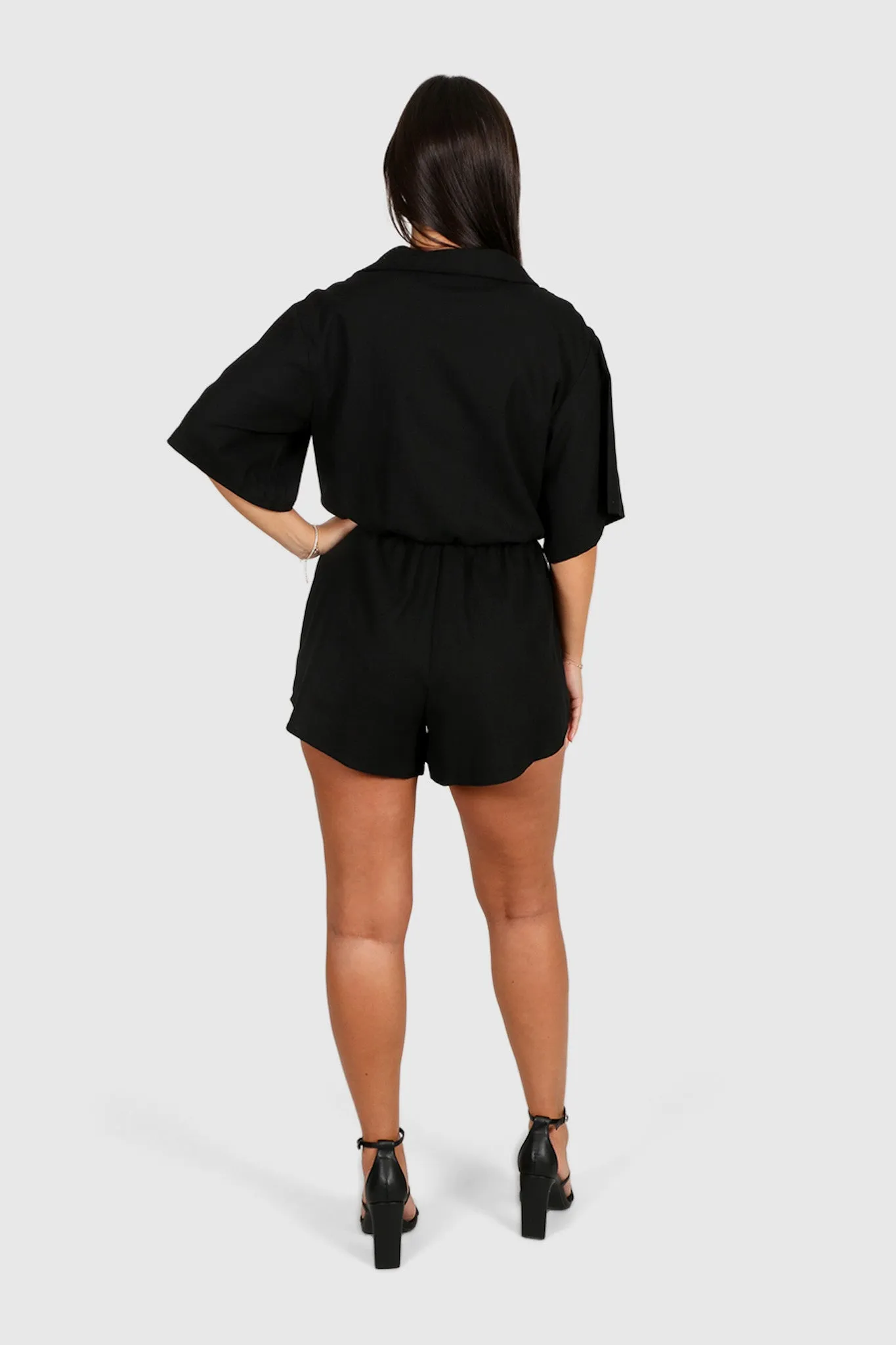 ZEPHYR LINEN BLEND PLAYSUIT BLACK sold by FAYT The Label product image thumbnail 2