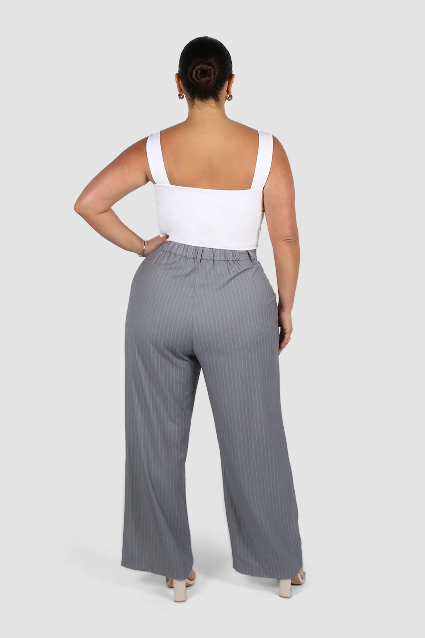 DOWNTOWN PANT LIGHT GREY PINSTRIPE sold by FAYT The Label product image thumbnail 4