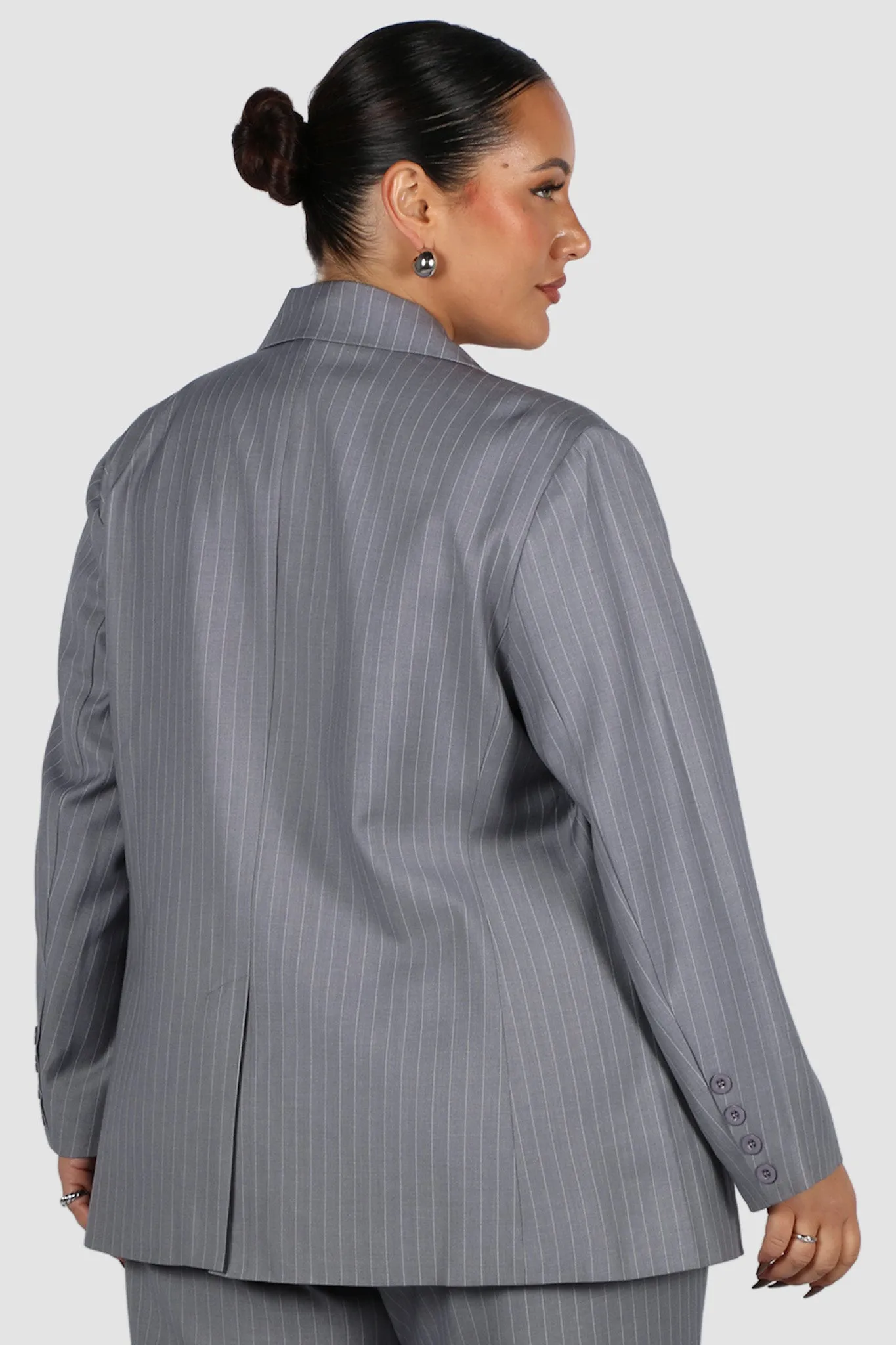 PORSCHA BLAZER LIGHT GREY PINSTRIPE sold by FAYT The Label product image thumbnail 3