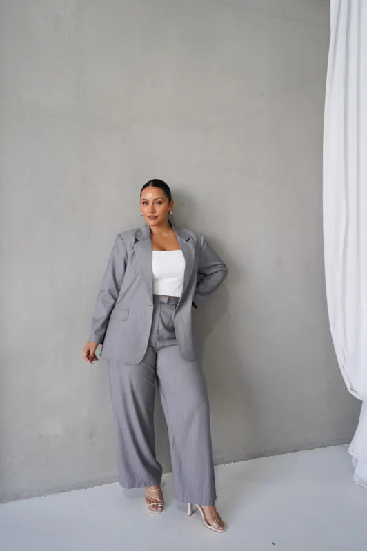PORSCHA BLAZER LIGHT GREY PINSTRIPE sold by FAYT The Label