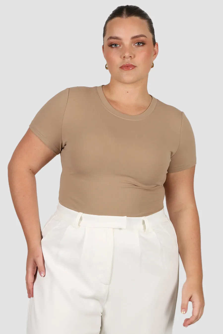 S/S BODYSUIT COFFEE sold by FAYT The Label