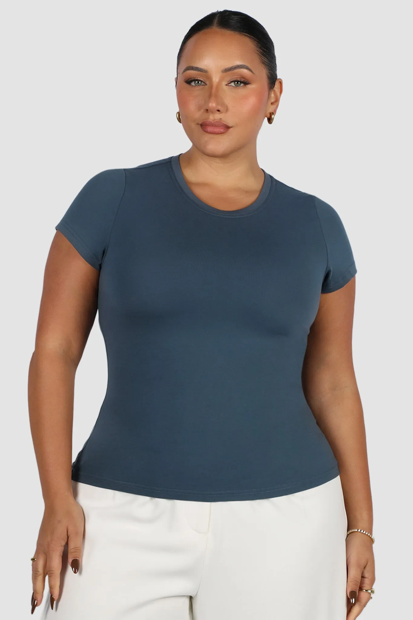 LIGHT BUTTERY TEE DEEP OCEAN sold by FAYT The Label product image thumbnail 2