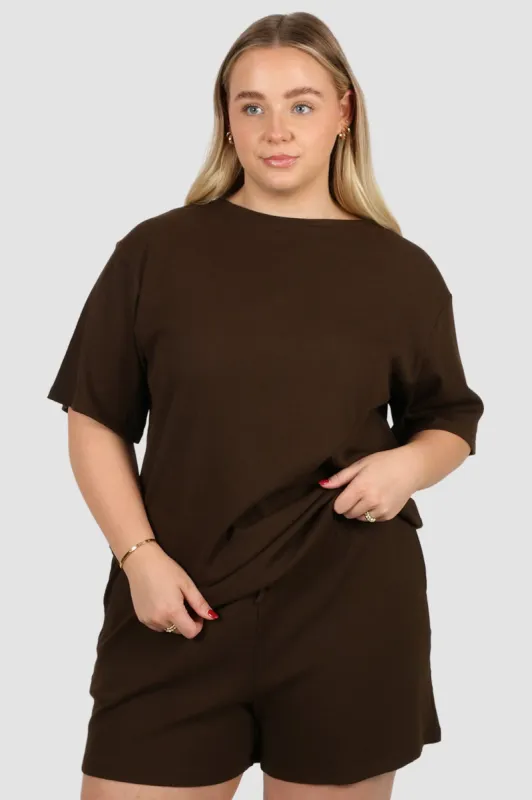 NOLYN RIB TEE ESPRESSO sold by FAYT The Label