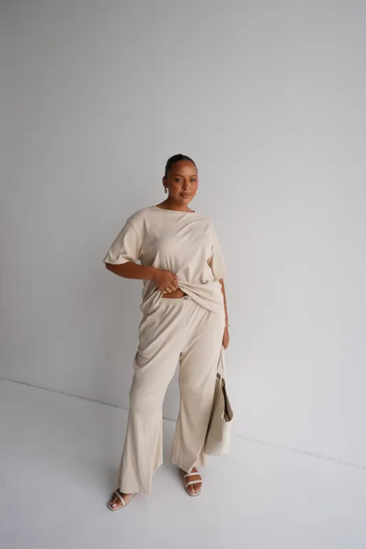 RAYLN RIB PANTS VANILLA sold by FAYT The Label