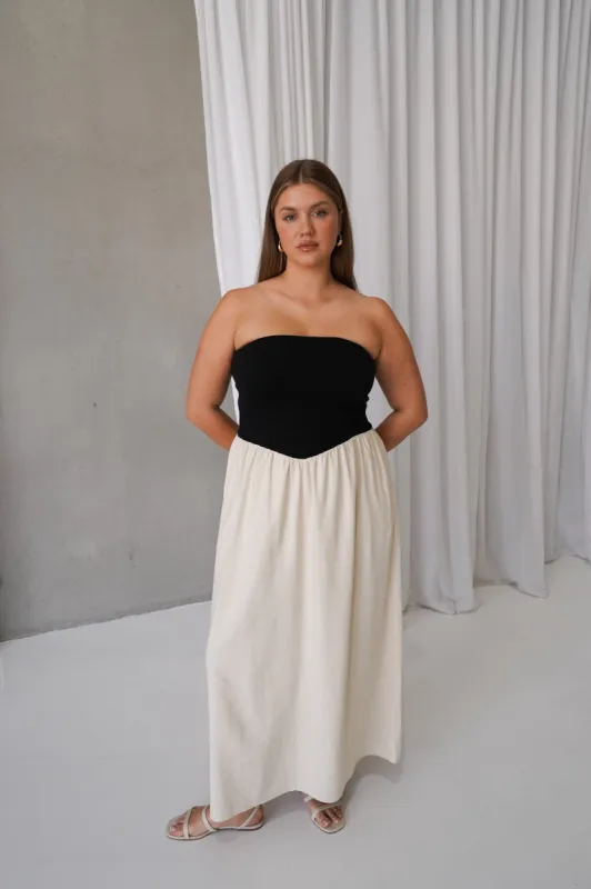VELLA DRESS NEUTRAL/BLACK sold by FAYT The Label