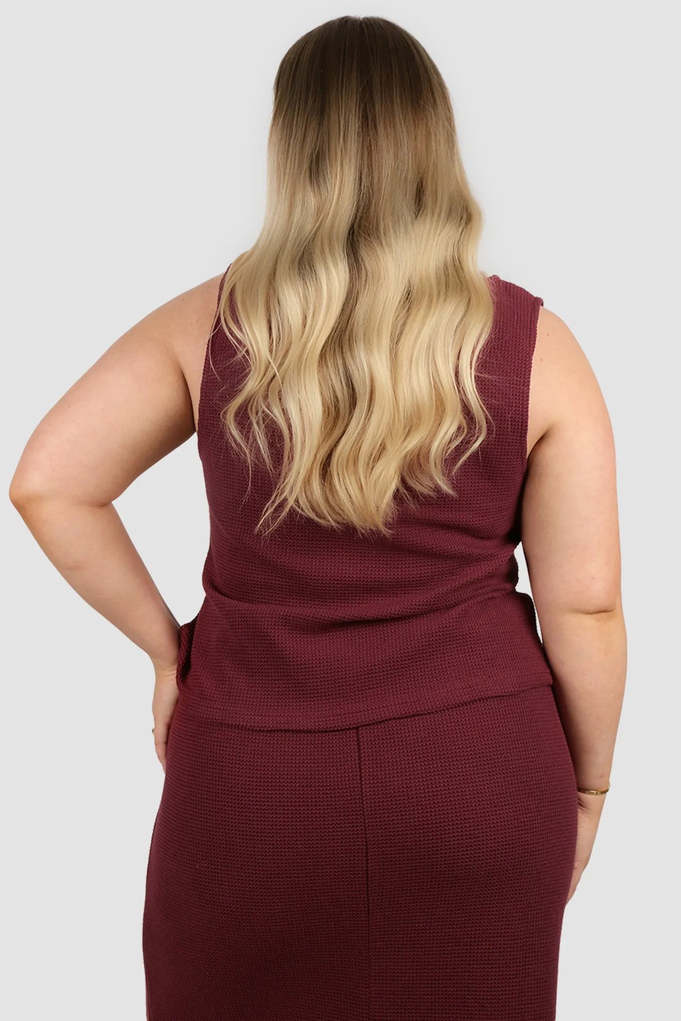 EVIE WAFFLE TOP MERLOT sold by FAYT The Label product image thumbnail 3