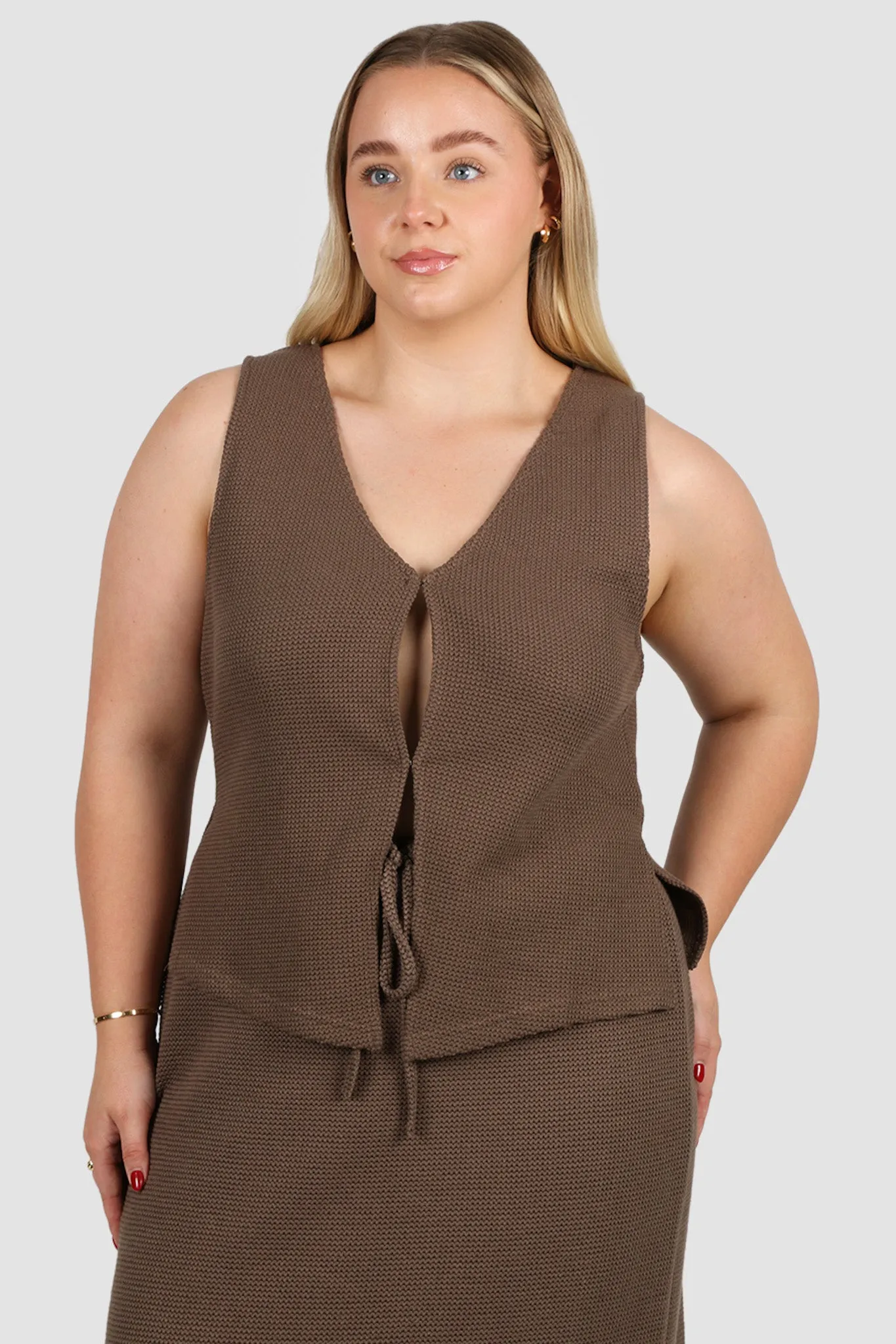 EVIE WAFFLE TOP MOCHA sold by FAYT The Label product image thumbnail 2