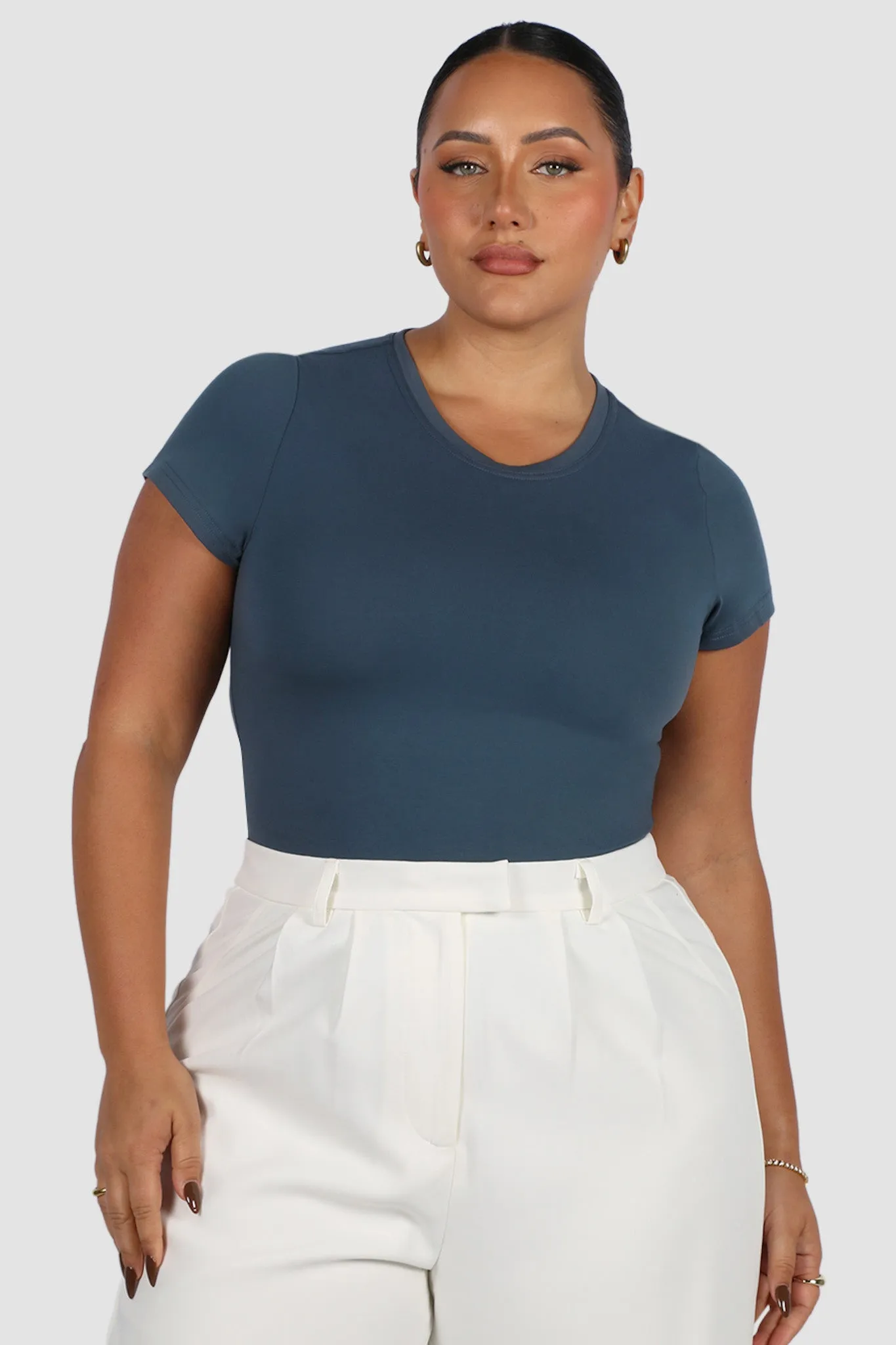 FB SALE - LIGHT BUTTERY TEE DEEP OCEAN SIZE 16 sold by FAYT The Label