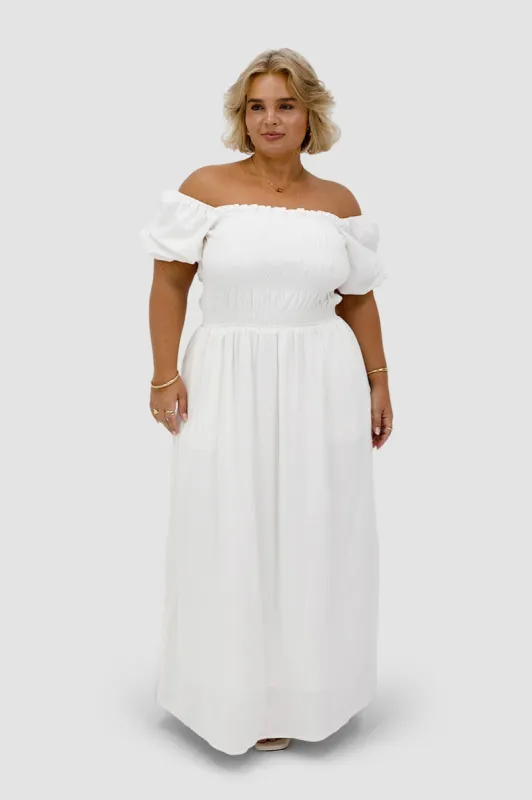 ISMAE MAXI DRESS WHITE sold by FAYT The Label