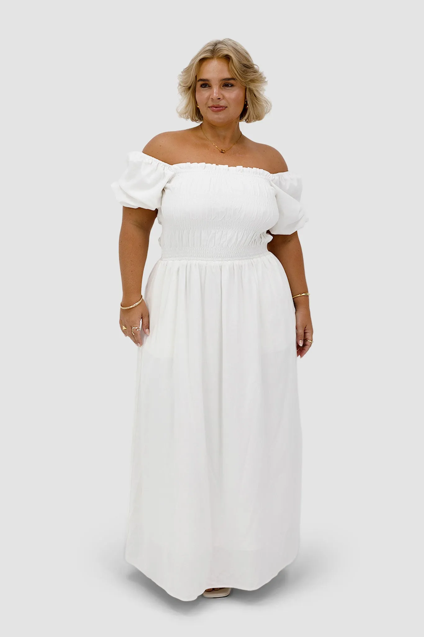 ISMAE MAXI DRESS WHITE sold by FAYT The Label