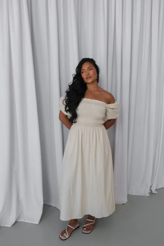 ISMAE MAXI DRESS NEUTRAL sold by FAYT The Label