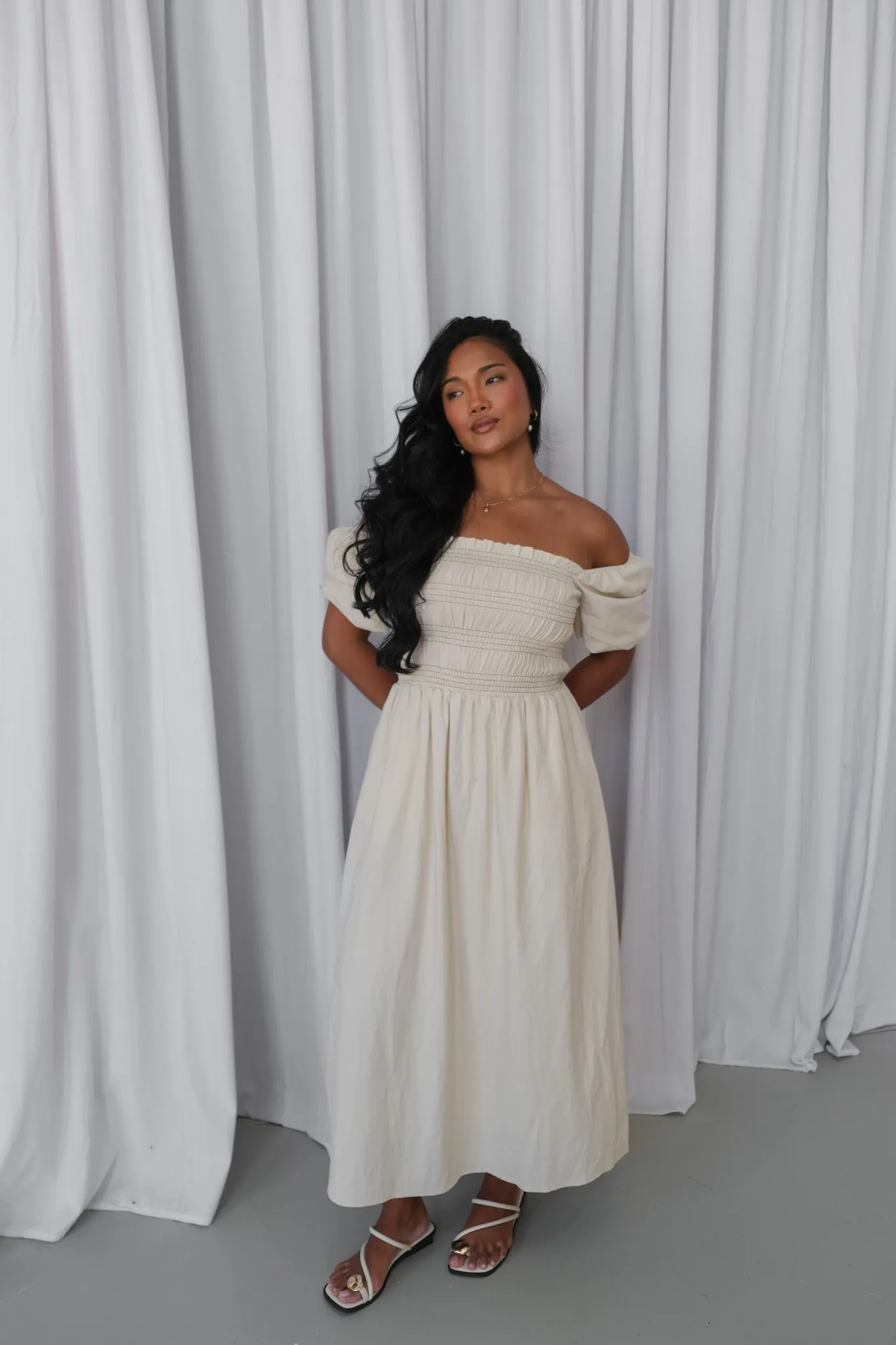 ISMAE MAXI DRESS NEUTRAL sold by FAYT The Label