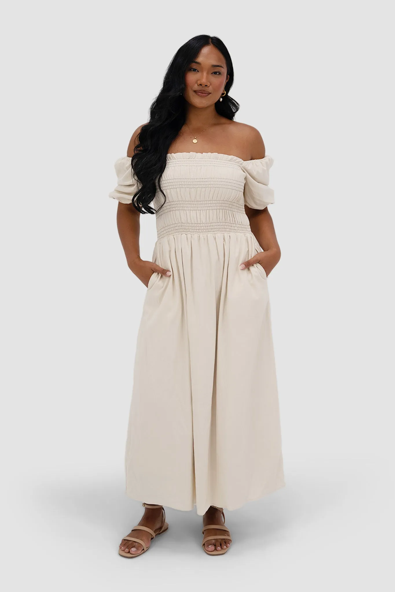 ISMAE MAXI DRESS NEUTRAL sold by FAYT The Label product image thumbnail 2