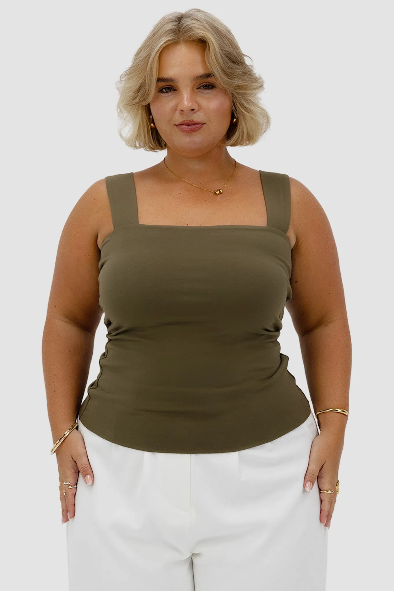 QUINN TOP OLIVE sold by FAYT The Label product image thumbnail 4