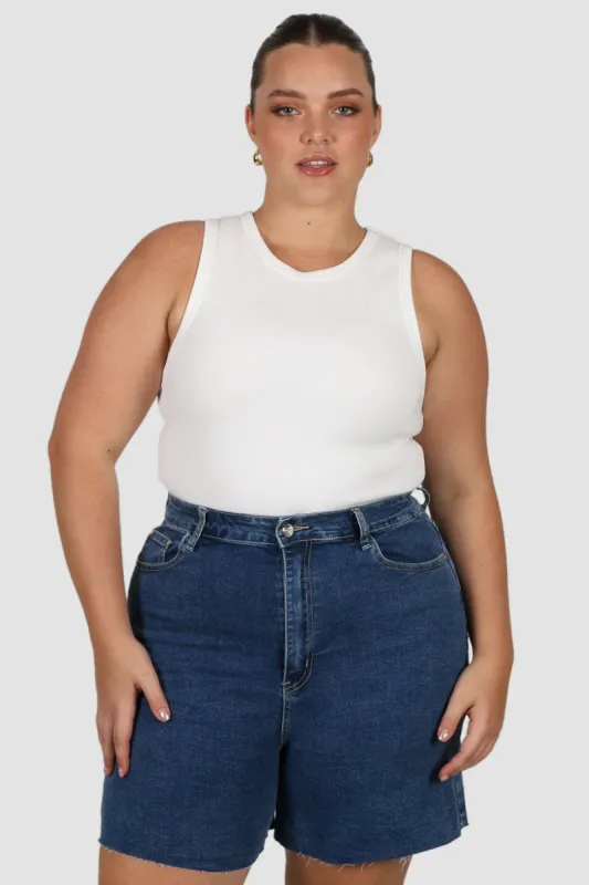 FB SALE - JAGGER DENIM SHORT DEEP BLUE SIZE 22 sold by FAYT The Label