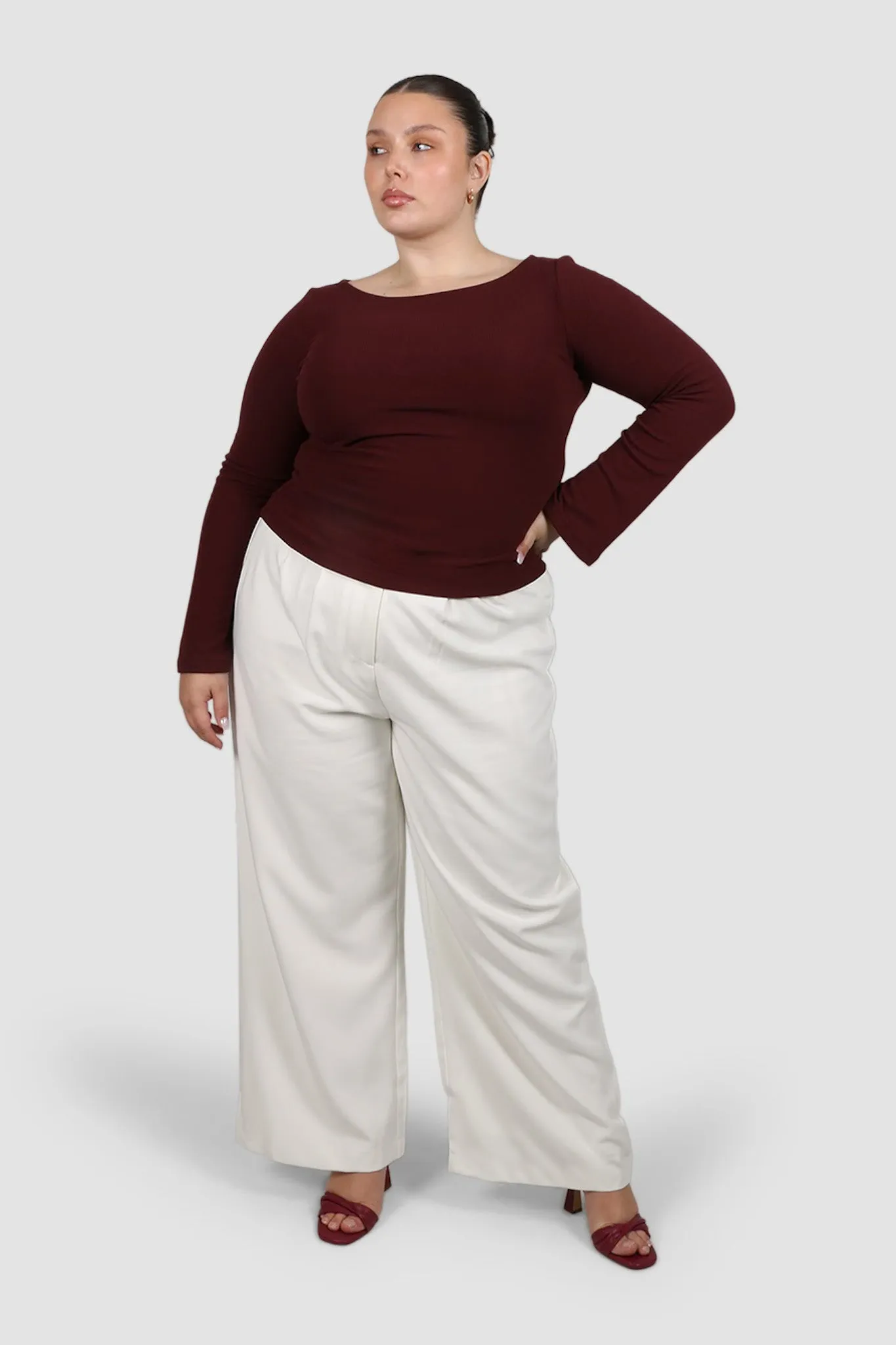 DAKOTA RIBBED TOP WINE sold by FAYT The Label product image thumbnail 3