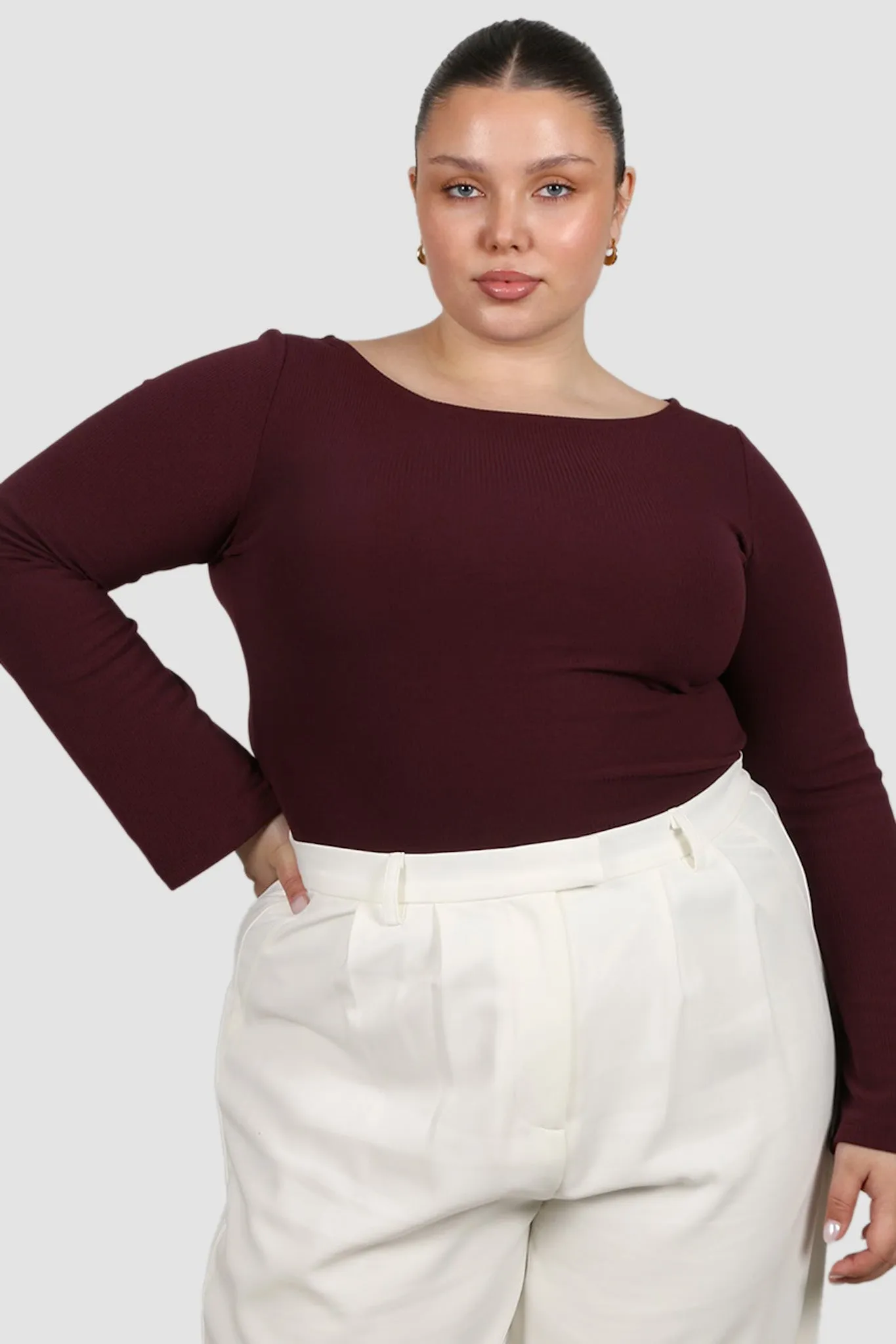 DAKOTA RIBBED TOP WINE sold by FAYT The Label