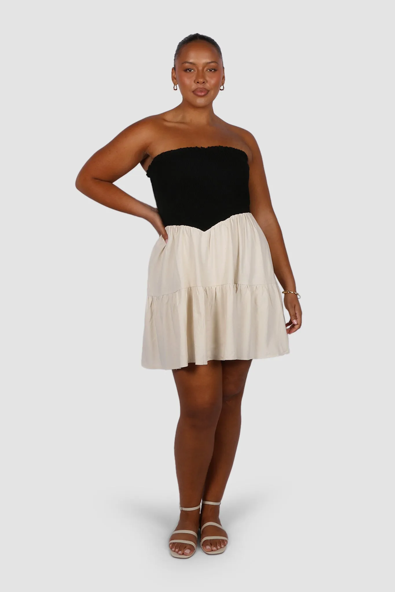 RYLIN DRESS NEUTRAL/BLACK sold by FAYT The Label product image thumbnail 5