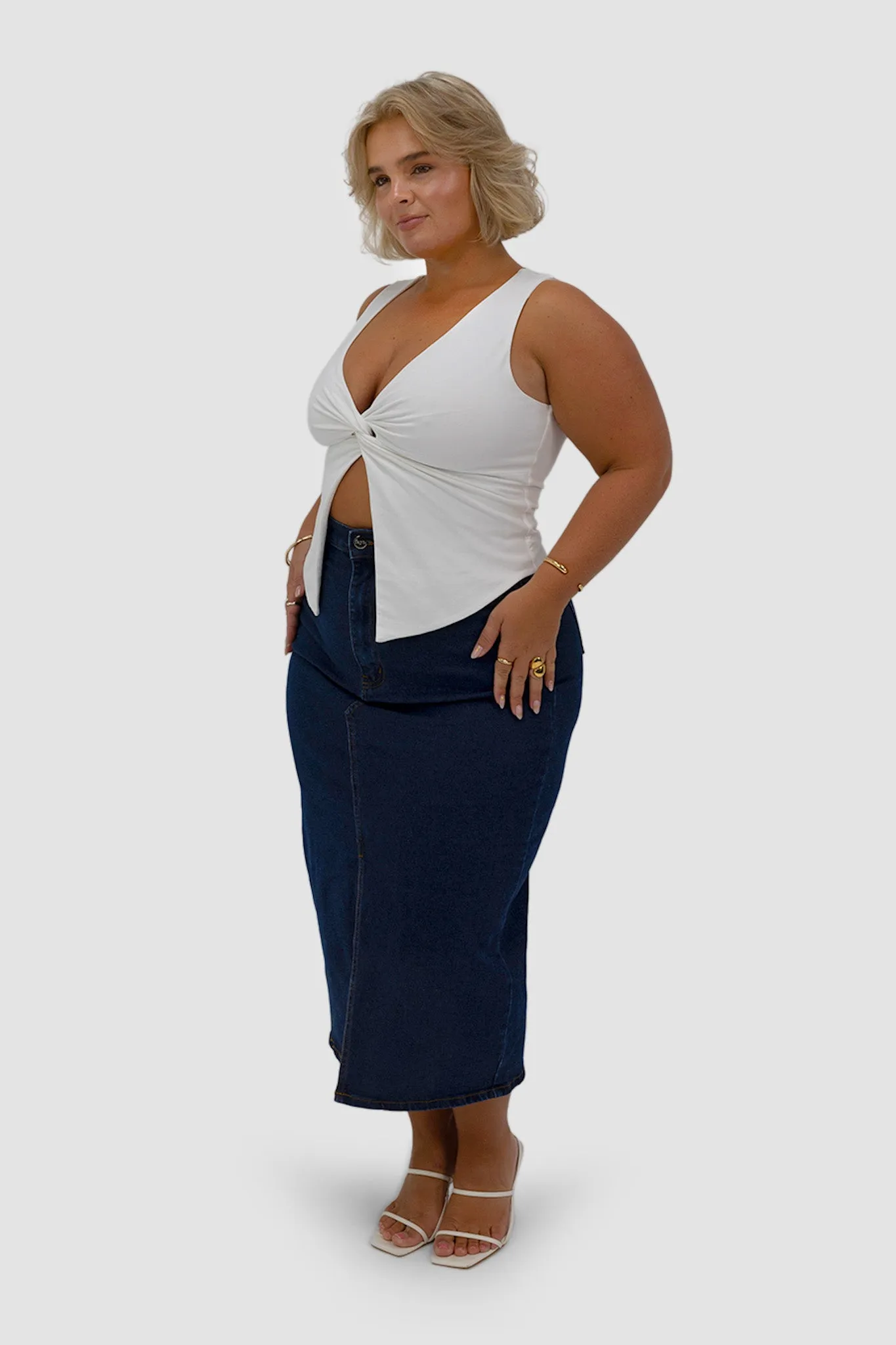 HUDSON MIDI SKIRT MIDNIGHT BLUE sold by FAYT The Label product image thumbnail 3