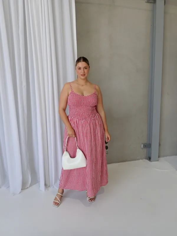 YARA DRESS RED GINGHAM sold by FAYT The Label