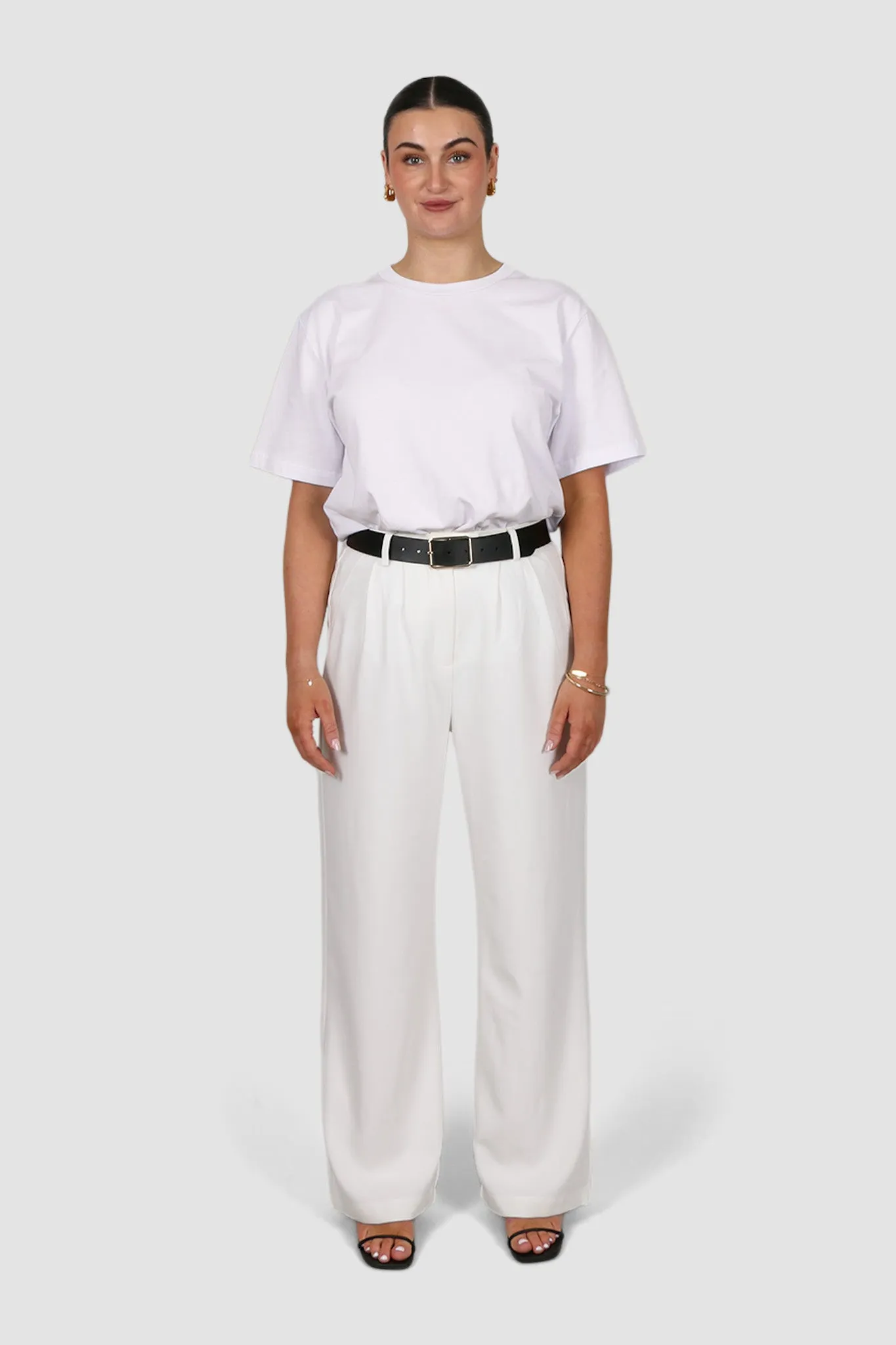 FB SALE - DOWNTOWN WIDE LEG PANT WHITE TALL FIT SIZE 12 (E) sold by FAYT The Label