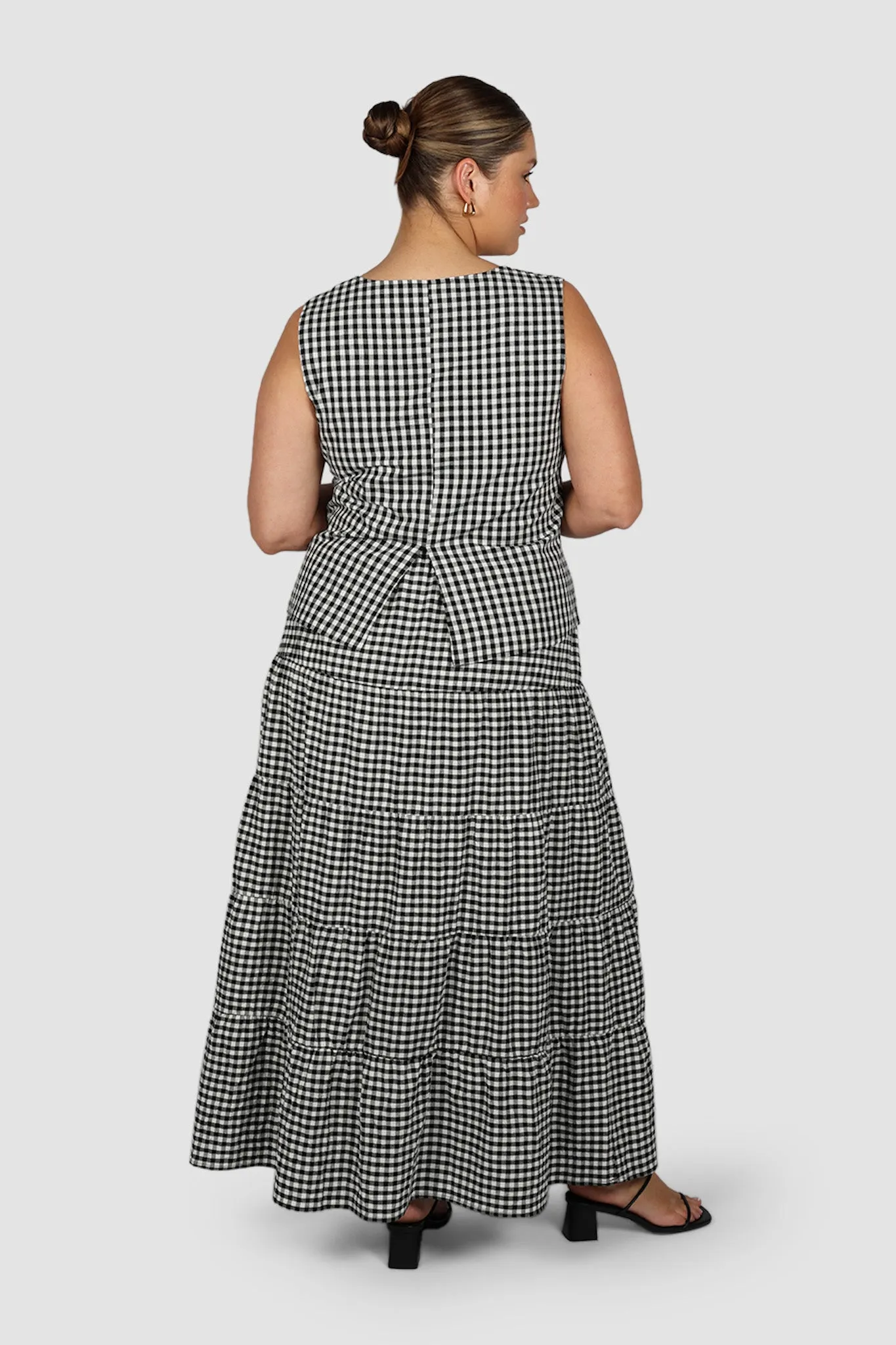 ZYLA MAXI SKIRT B&W GINGHAM sold by FAYT The Label product image thumbnail 3