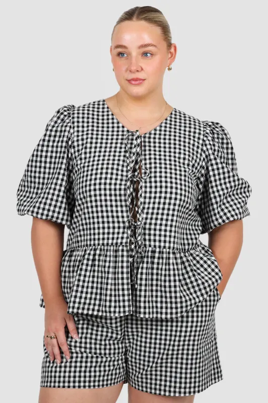 FAWN TOP B&W GINGHAM sold by FAYT The Label
