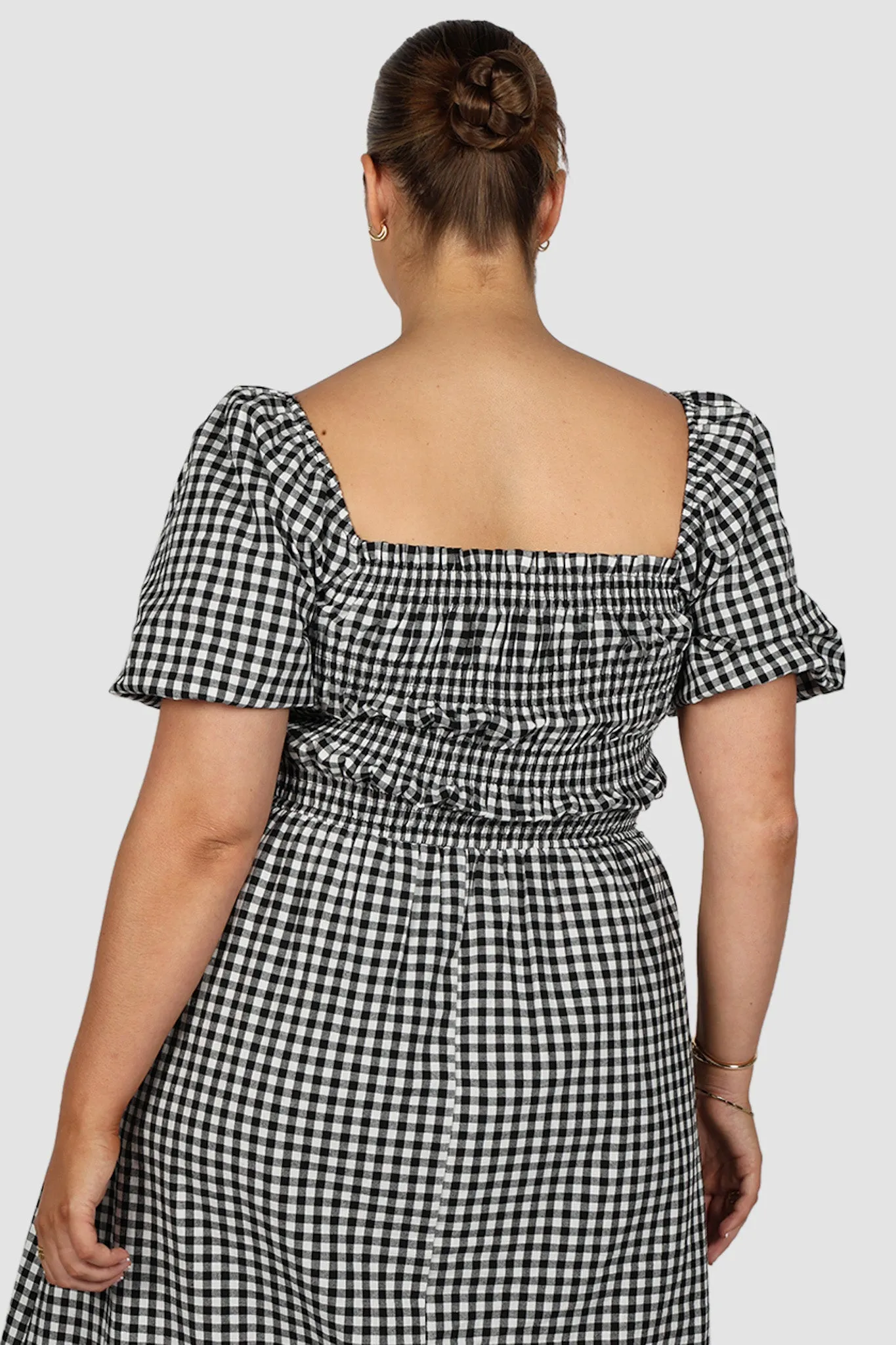 ISMAE MAXI DRESS B&W GINGHAM sold by FAYT The Label product image thumbnail 5