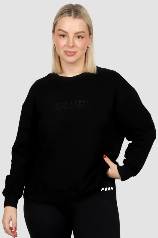 ATHLETICA OVERSIZED CREW BLACK sold by FAYT The Label
