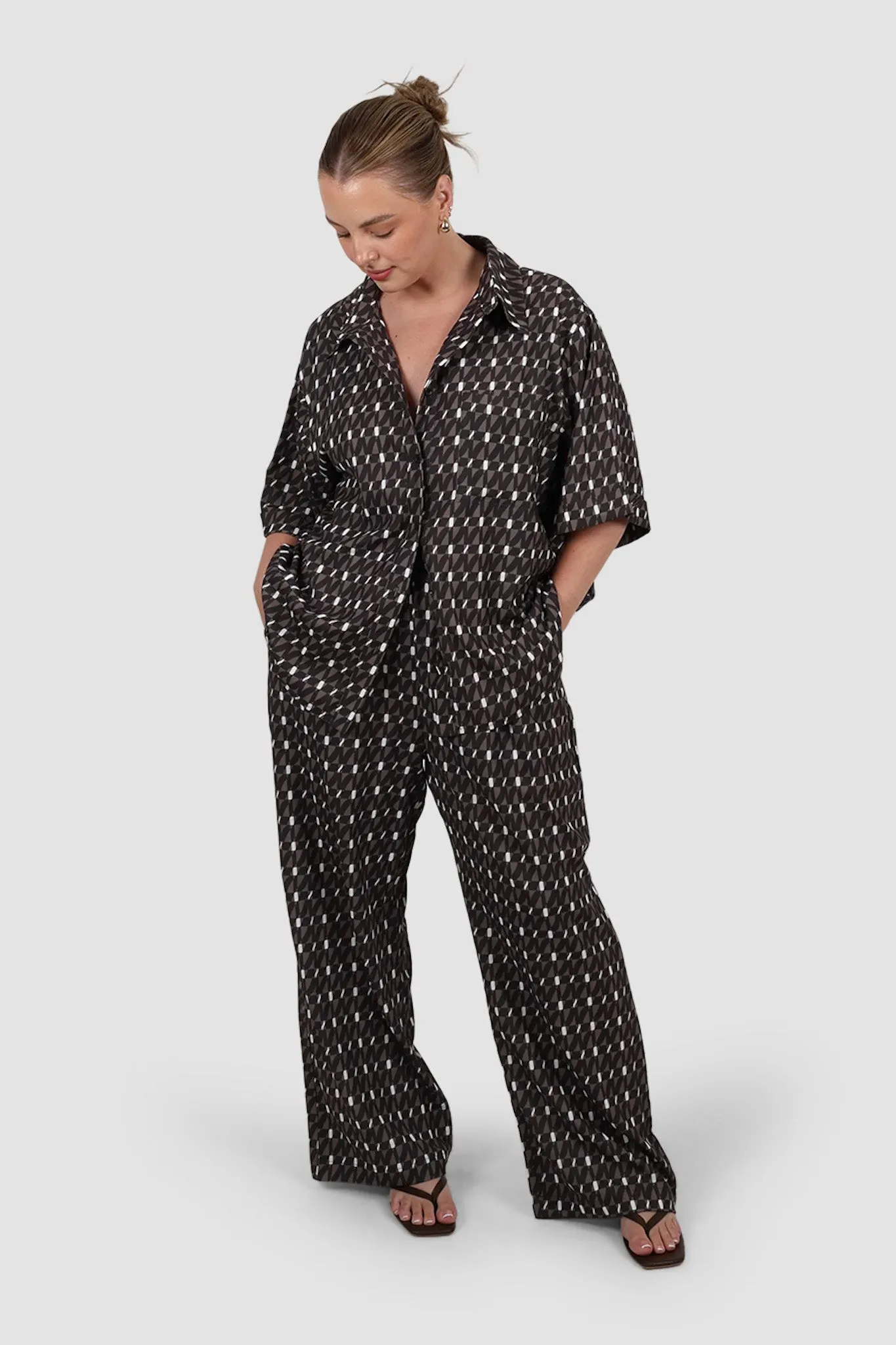 BLANCO PANTS BROWN GEO sold by FAYT The Label product image thumbnail 4