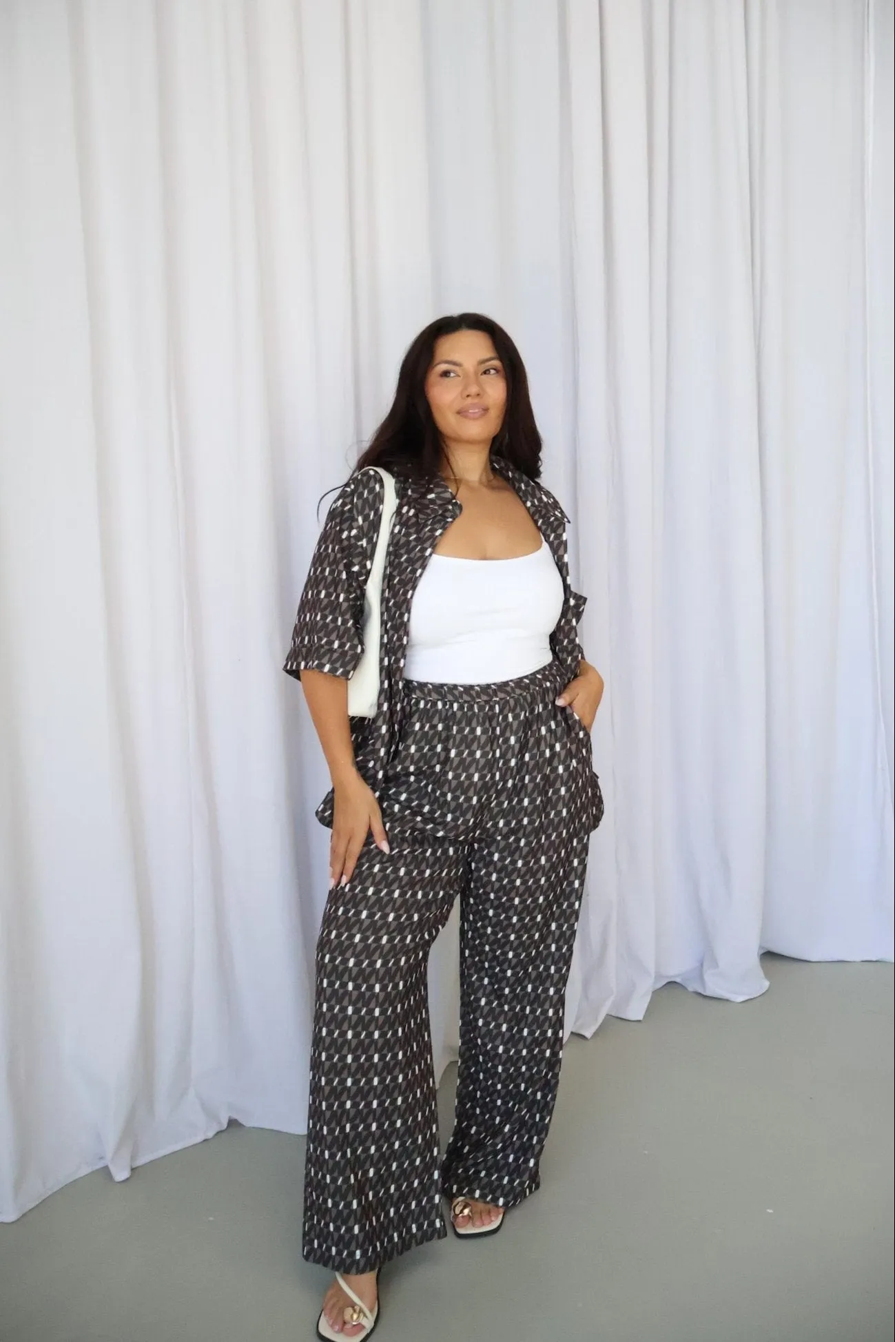 BLANCO PANTS BROWN GEO sold by FAYT The Label product image thumbnail 2