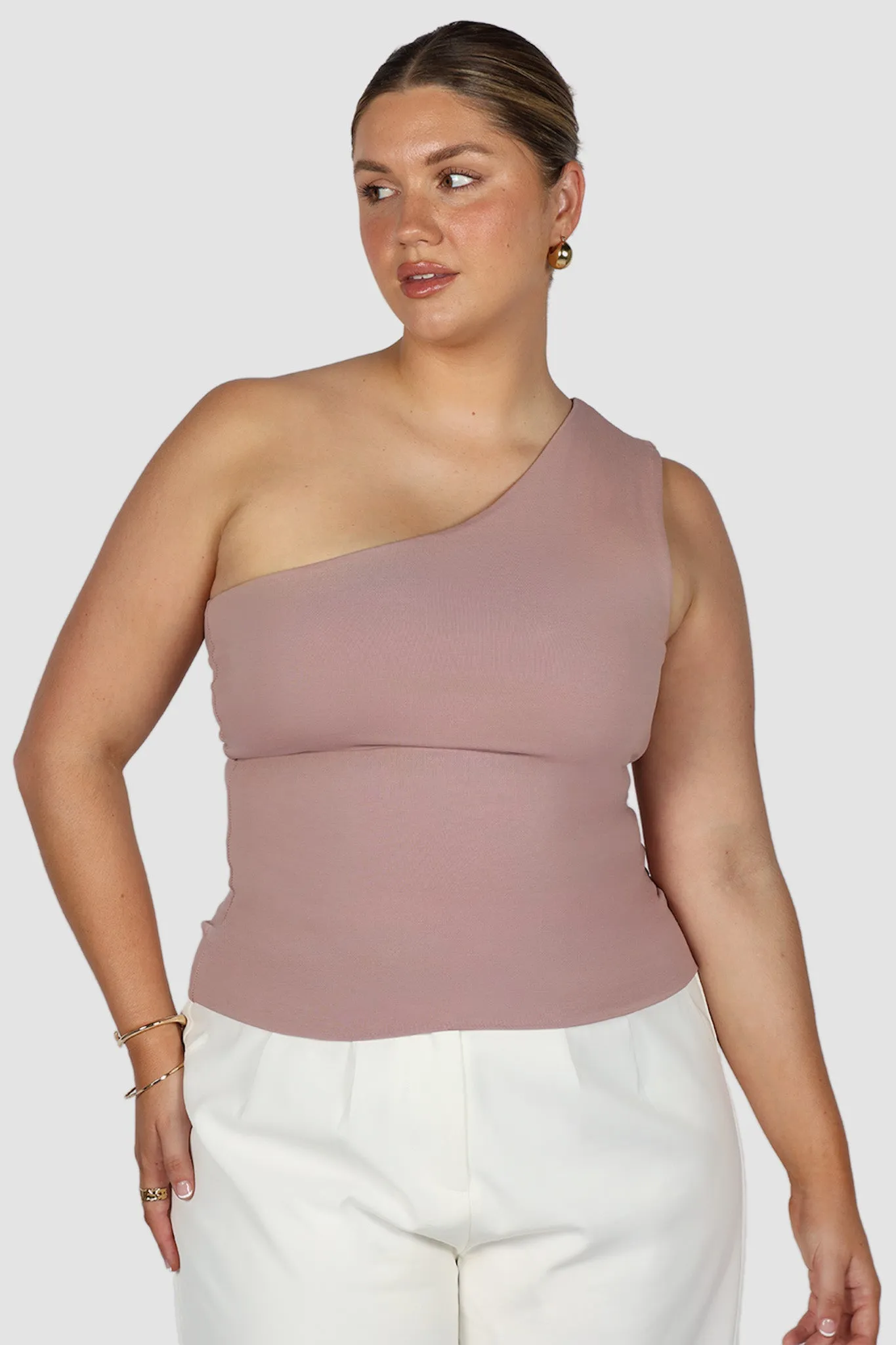 SULLIVAN ONE SHOULDER TOP BLUSH sold by FAYT The Label product image thumbnail 4