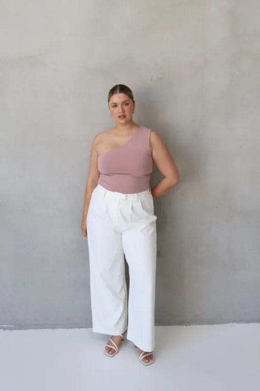 SULLIVAN ONE SHOULDER TOP BLUSH made by FAYT The Label