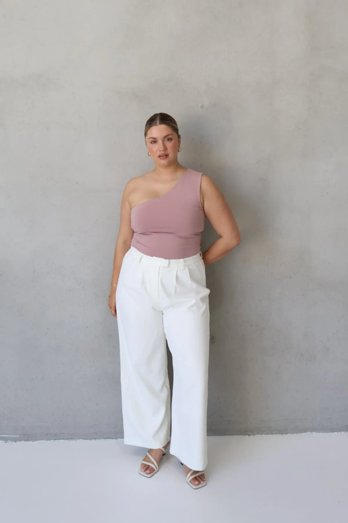SULLIVAN ONE SHOULDER TOP BLUSH sold by FAYT The Label