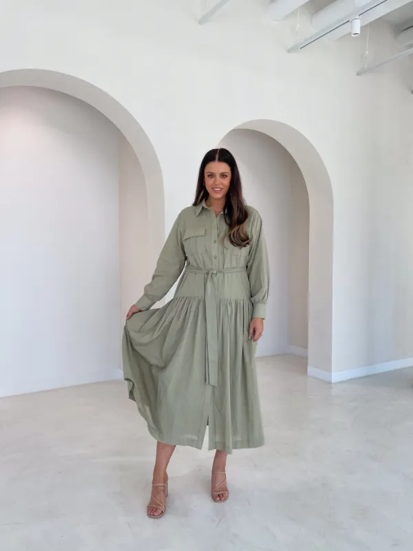 FB SALE - WISTERIA DRESS STONE SIZE 12 sold by FAYT The Label