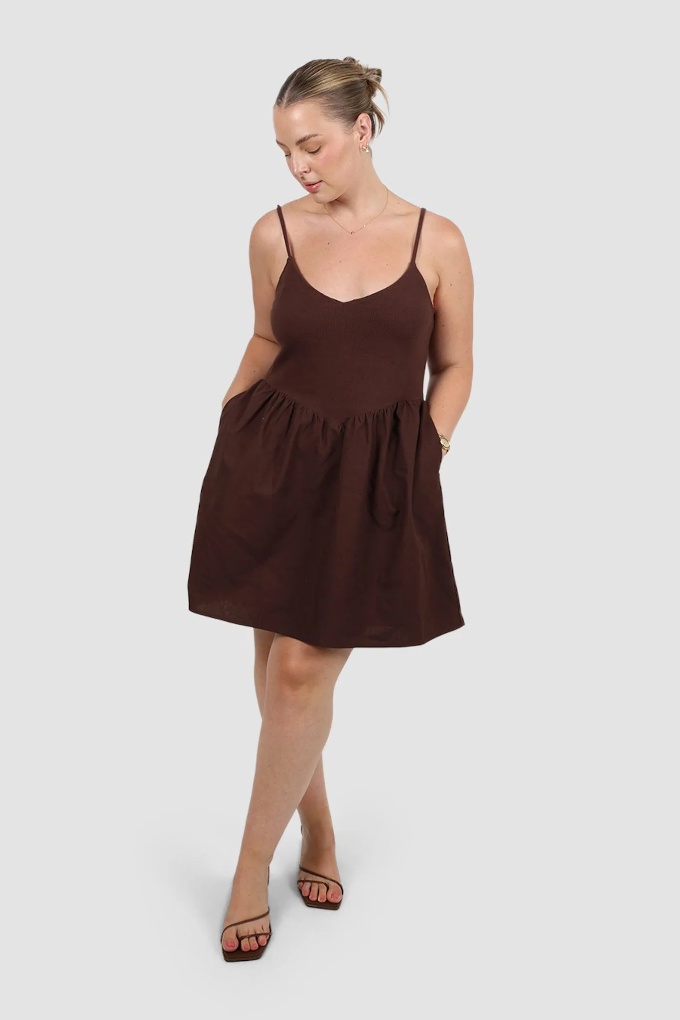 ZAREN MINI DRESS CHOCOLATE sold by FAYT The Label product image thumbnail 4