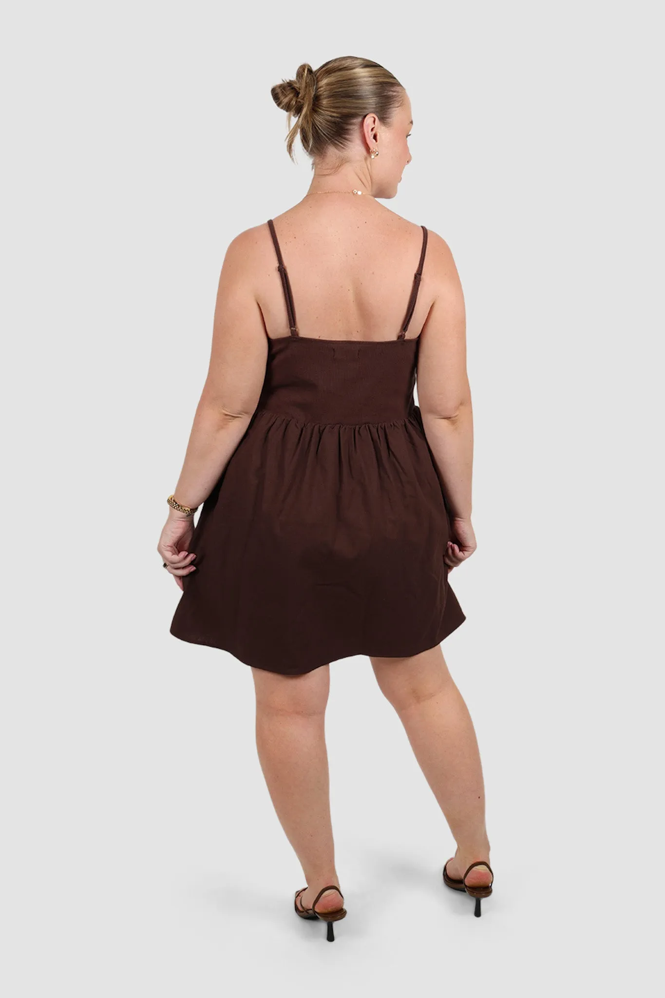 ZAREN MINI DRESS CHOCOLATE sold by FAYT The Label product image thumbnail 5