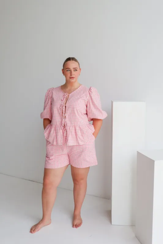 FAWN TOP PINK GINGHAM sold by FAYT The Label